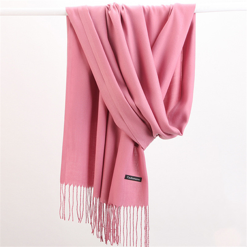 Shawl Wrap Winter - Moda Düz Renk 2023 Kadın Eşarp