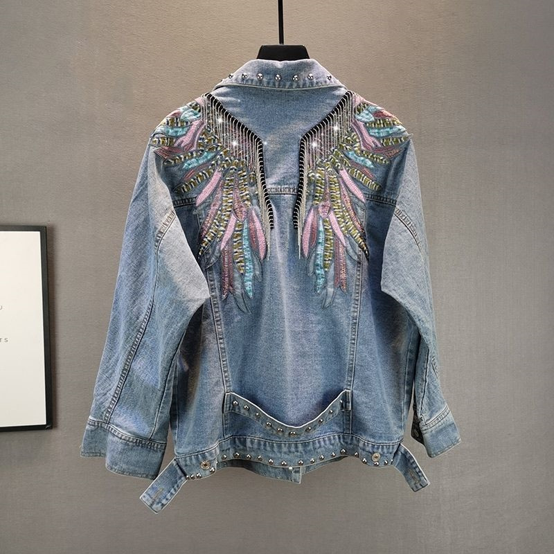 Down Jacket Packable - 2024 yeni AutumnFashion perçin kadın Denim