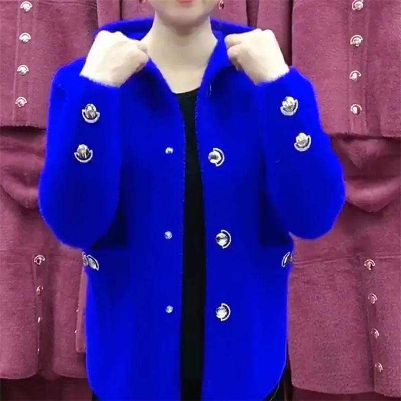 Wool Coat Peacoat - YENI Orta Yaşlı Yaşlı Anne Taklit