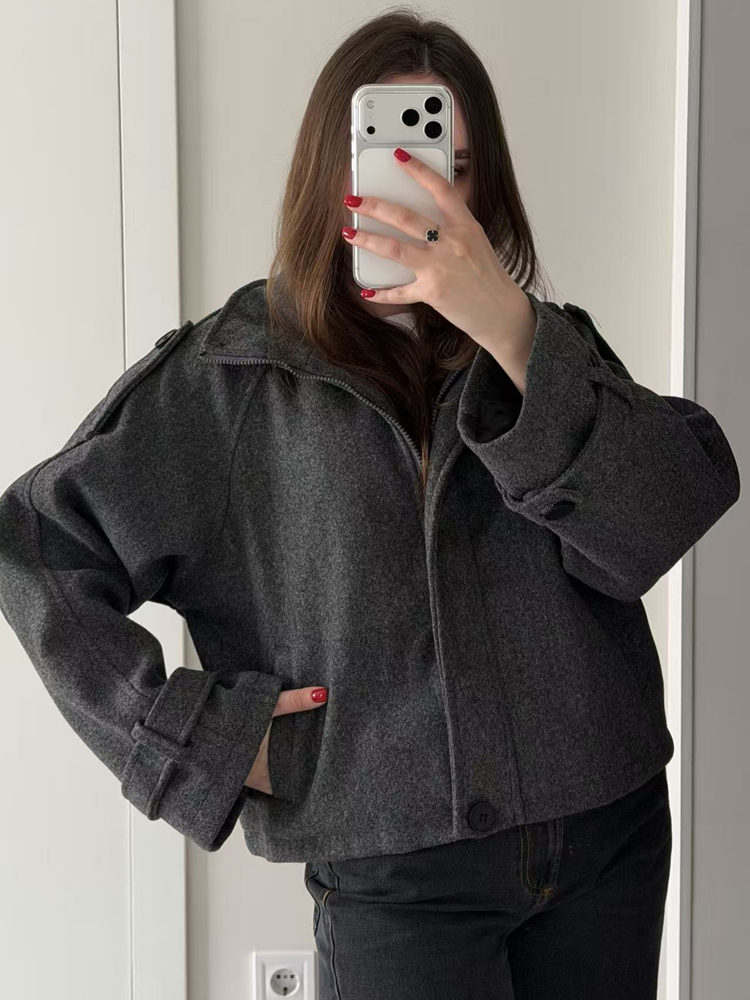 Kadınlar için Vintage Bol Kesi - Wool Coat Peacoat incelemesi ve fiyatı