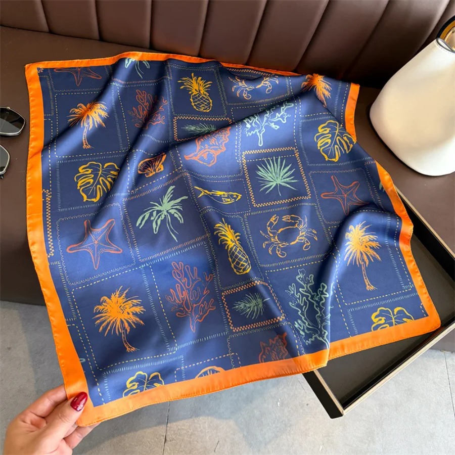 Mavi Baskılı İpek Kare Eşarp K - Shawl Wrap Winter incelemesi ve fiyatı